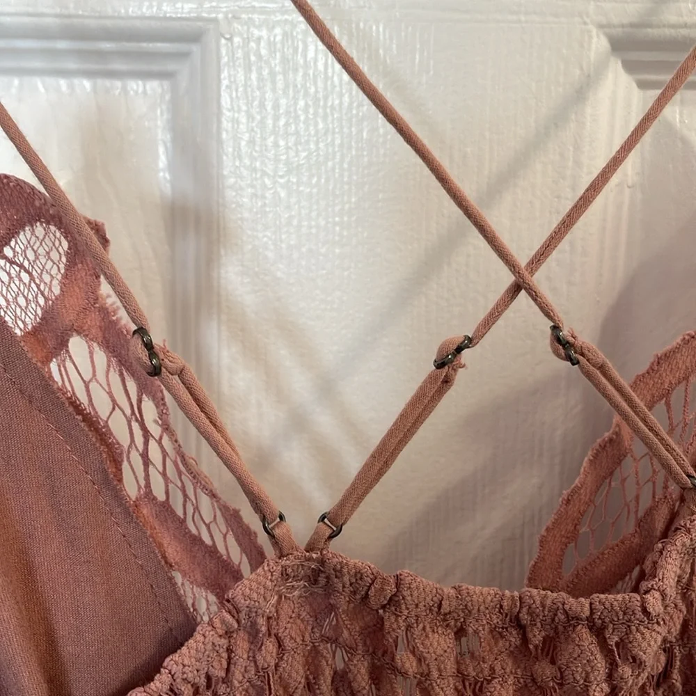 FREE PEOPLE ADELL TWO-TONED SLIP DRESS ROSE SIZE XS